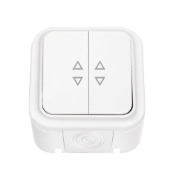 Выключатель 2 клав. (открытый, 10А, брызг. защ.) белый, Пралеска Аква, BYLECTRICA