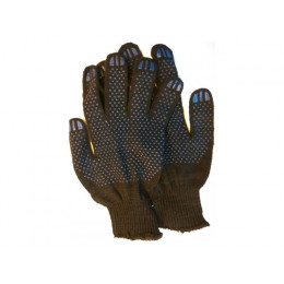 Перчатки х/б с ПВХ "Точка", 10класс, черные (мин. риски)