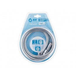 Шланг душевой, SUS/EPDM, 1/2" г-г 150 см, хром, AV Engineering