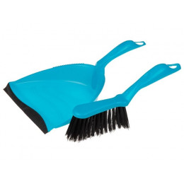 Щетка-сметка+ совок с резинкой (набор для уборки), Solid (Солид), голубой, PERFECTO LINEA