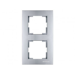 Рамка 2-ая вертикальная серебро, RITA, MUTLUSAN