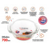 Кастрюля из жаропрочного стекла, 0.7 л, с крышкой, 186х160х79 мм, PERFECTO LINEA
