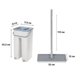 Швабра с отжимным ведром Scratch mop, бежевая, PERFECTO LINEA