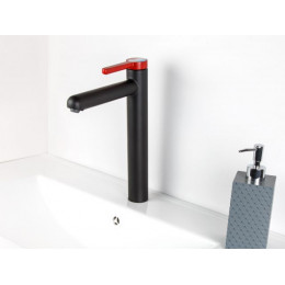 Смеситель для умывальника (Lt) D35, серия Rose черный + красный, a-five