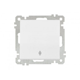 Выключатель проходной 1-клав. (скрытый, винт. зажим) белый, ELITRA, MUTLUSAN