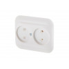 Розетка 2-ая (скрытая, б/з) белая, Эконом, Юпитер