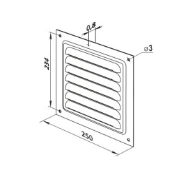Решетка вентиляционная Met 2525 стальная ZERNBERG
