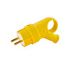Вилка угловая с ушком (с/з, 16А, 250В) желтая, Bylectrica
