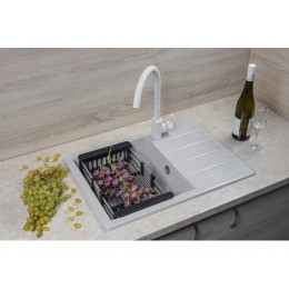 Мойка кухонная из искусственного камня MISTA олово 615х440 мм, AV Engineering
