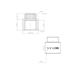 Удлинитель 3/4" вн.-нар. х 25 мм, AV Engineering (инд. упак.)
