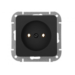 Розетка 1-ая (скрытая, б/з) карбон, Astrum, BYLECTRICA
