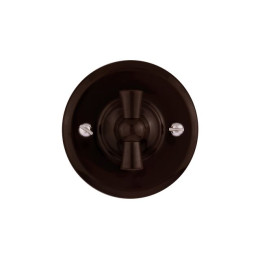 Выключатель поворотный проходной (открытый, 10А) коричневый, Ретро, «Виви» TDM