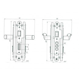 Замок врезной Омега ЗВ9.1-01 (серебро)