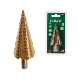 Сверло по металлу ступенчатое 4-32 мм HSS TIN ВОЛАТ