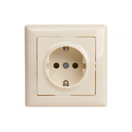 Розетка 1-ая (скрытая, с/з) кремовая, DARIA, MUTLUSAN