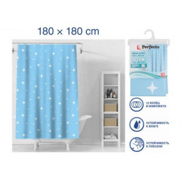 Шторка для ванной (12 колец в комплекте), 180x180 см, Secret, звездное небо, PERFECTO LINEA
