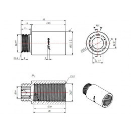 Удлинитель 1/2" вн.-нар. х 40 мм, AV Engineering (инд. упак.)