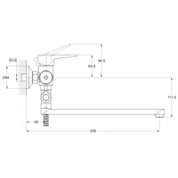 Смеситель для ванны D35-A, серия 400 ECONOCE