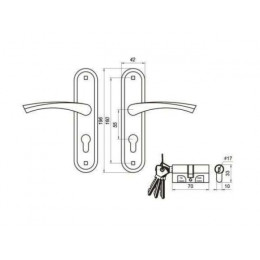 Замок врезной Омега ЗВ7 (медь)