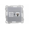 Розетка телефонная 1хRJ12 серебро, ELITRA, MUTLUSAN