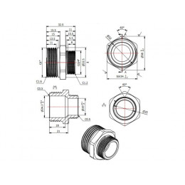 Ниппель ред. 1" нар. х 3/4" нар., AV Engineering (инд. упак.)