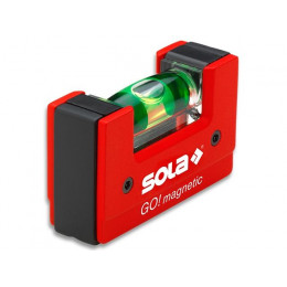 Уровень 68 мм 1 глазок пластм. GO! magnetik  (SOLA) Магнитный