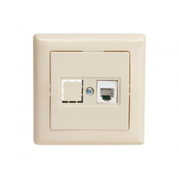 Розетка телефонная 1хRJ12 (скрытая, RJ12) кремовая, DARIA, MUTLUSAN