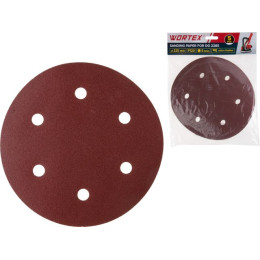 Шлифлист 225 мм Р120 самосцепл. 6 отв. 5 шт. WORTEX для DG 2285
