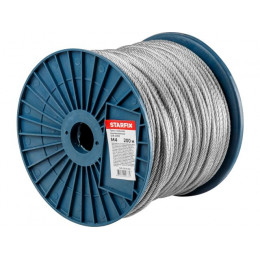 Трос стальной, оцинк. М4 DIN 3055 (бухта 200 м) STARFIX