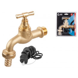 Кран водоразборный 1/2" нар. настенный со штуцером, AV Engineering