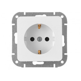 Розетка 1-ая (скрытая, с/з) белая, Astrum, BYLECTRICA