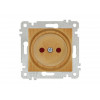 Розетка 1-ая (скрытая, без рамки, б/з, шторки) дуб, RITA, MUTLUSAN
