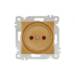 Розетка 1-ая (скрытая, без рамки, б/з, шторки) дуб, RITA, MUTLUSAN