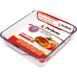 Форма из жаропрочного стекла, 1.5 л, прямоугольная, 240х200х50 мм, PERFECTO LINEA