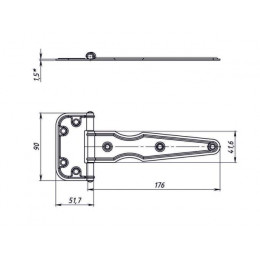 Петля-стрела 160 мм, белый цинк STARFIX