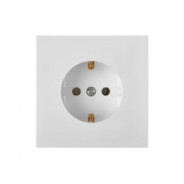 Розетка 1-ая (скрытая, с/з) белая, Carre, BYLECTRICA