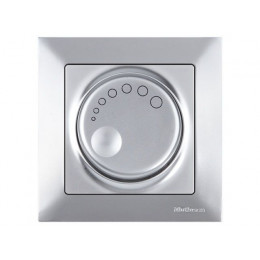 Выключатель поворотный (диммер) (скрытый, винт. зажим, 1000Вт) серебро, DARIA, MUTLUSAN