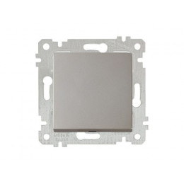 Выключатель 1-клав. двухполюсный (скрытый, без рамки, пруж. зажим) титан, RITA, MUTLUSAN