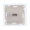Розетка 1-ая USB (скрытая, без рамки) серебро, DARIA, MUTLUSAN