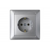 Розетка 1-ая (скрытая, с/з, з/ш) серебро, Стиль, Bylectrica