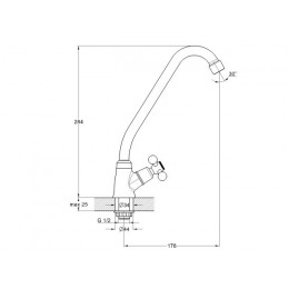 Моно-смеситель для кухни вентильный (тип I), серия 430 ECONOCE