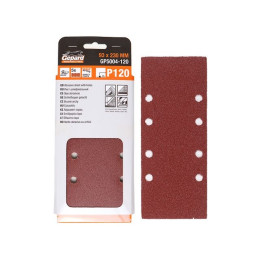 Шлифлист 93х230мм Р120 д/дерева 8 отв. 5шт. GEPARD (GP5004-120)