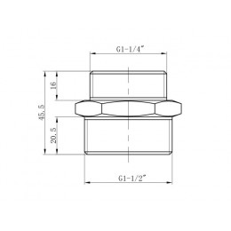 Ниппель ред. 1 1/2" нар. х 1 1/4" нар., AV Engineering (инд. упак.)