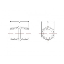 Ниппель 1 1/4" нар.-нар. чугун оцинк., AV Engineering