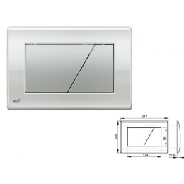 Кнопка управления для систем инсталляций (доска-глянцевая, копка матовая), Alcaplast