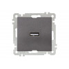 Розетка 1-ая USB (скрытая, без рамки) дымчатая, DARIA, MUTLUSAN