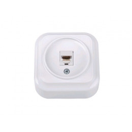 Розетка 1-ая компьютерная (открытая) белая,Вариант, BYLECTRICA