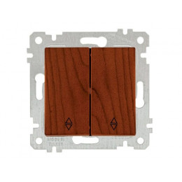 Выключатель проходной 2-клав. (скрытый, без рамки, винт. зажим) вишня, RITA, MUTLUSAN