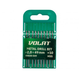 Сверло по металлу ц/х 2.0х24х49 мм HSS, комплект из 10-ти шт ВОЛАТ