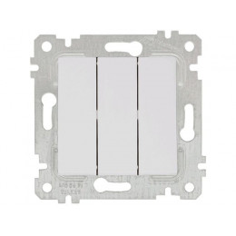 Выключатель 3-клав. (скрытый, без рамки, винт. зажим) белый, RITA, MUTLUSAN